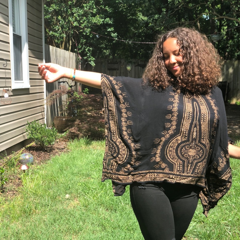 Boho black and gold shirt - Picture 1 of 6